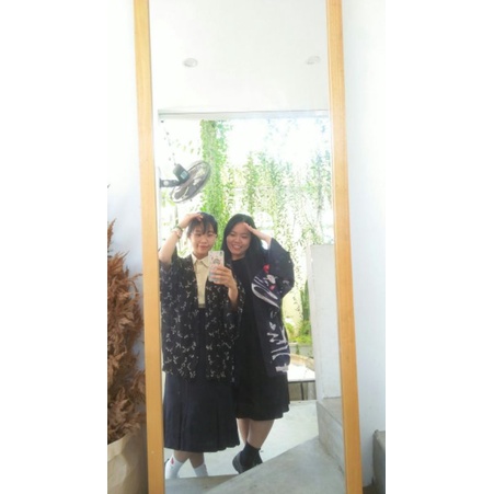 Áo khoác ngòai dáng kimono  voan hoa