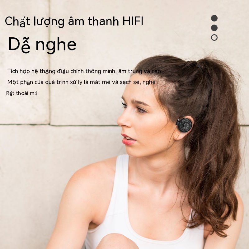 Tai nghe thể thao chơi game không dây màu trắng đen siêu bền