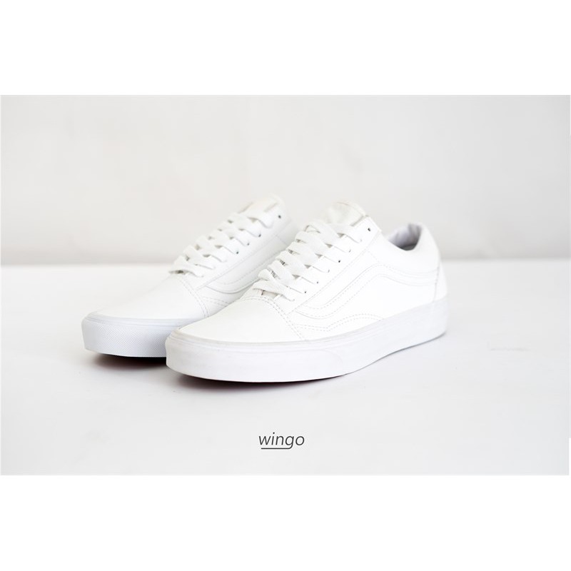 (Giày Chính Hãng) Vans Old Skool All White Leather