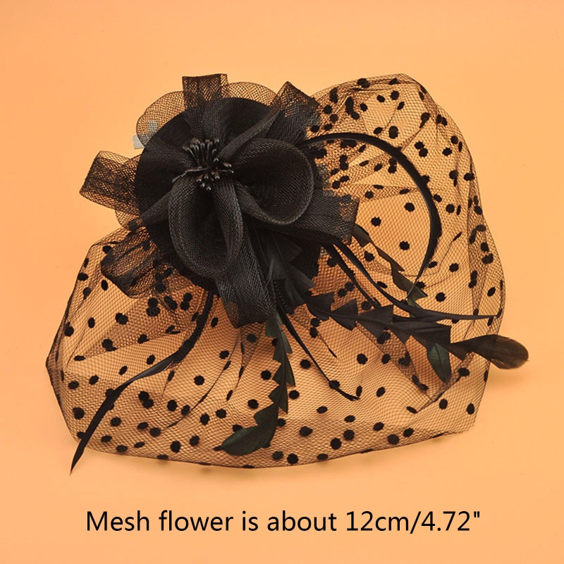 Flgo Phụ Kiện Cài Tóc Hình Lông Vũ Phong Cách Bohemian Phối Ruy Băng Lưới