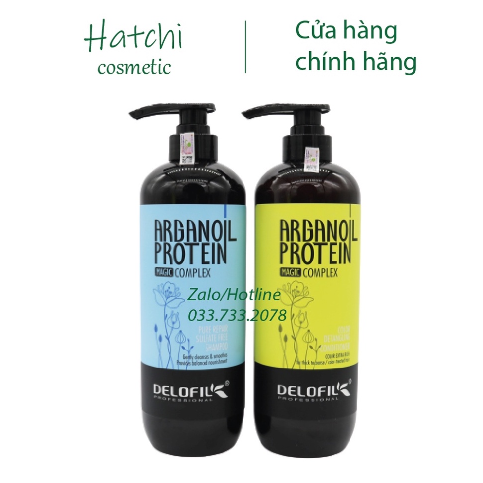 [Mã COSBAUH3 giảm 8% đơn 300K] Bộ Dầu Gội Xả Dưỡng Ẩm Phục Hồi Delofil Arganoil Protein