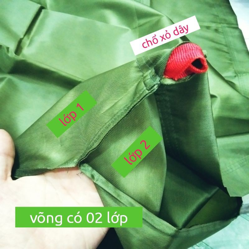 Võng Dù 100% Nylon Cao Cấp 2 Lớp Dài 2.4M