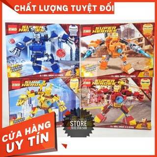 Lego Zimo ZM534 Lắp Ráp Robot Chiến Binh Ironman ( Gồm 4 Hộp – 380 Mảnh )[ Hàng có sẵn ]