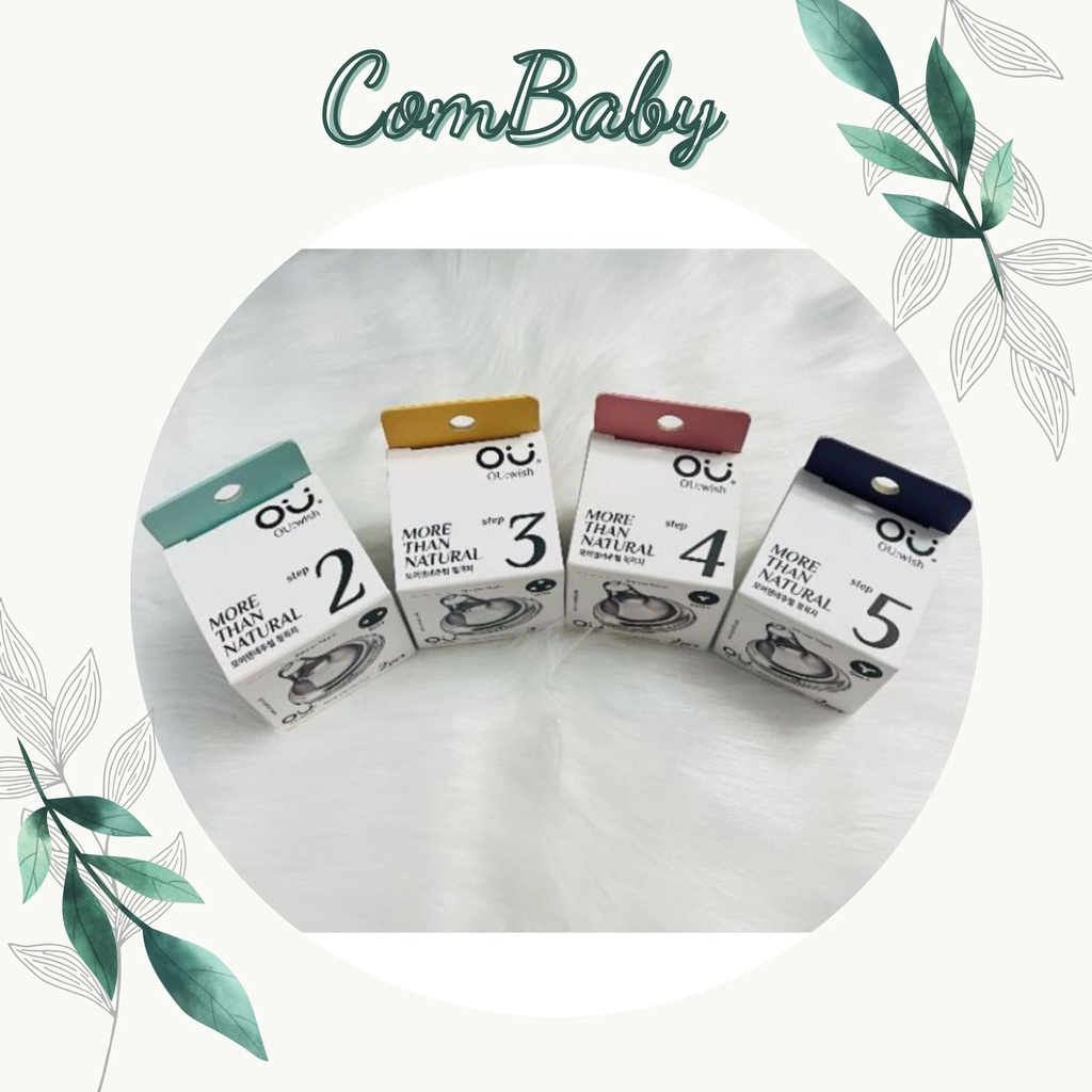 Sét Núm ti bình OU:wish, size 1/ 2/ 3/ 4/ 5 Núm Ou thay thế bình Moyuum/ Pi/ Lans