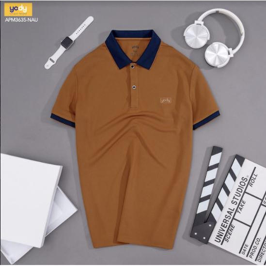 Áo polo cafe nam YODY thấm hút tốt, chống tIa UV hữu hiệu - APM3635 | BigBuy360 - bigbuy360.vn