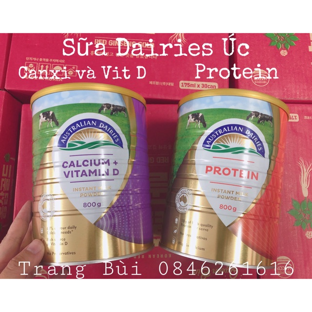 Sữa Dairies Canxi & Protein Úc 800g
