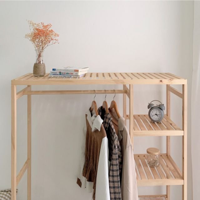 Tủ treo quần áo gỗ thông LUCIS 2 khoang đa năng nội thất lắp ráp cao cấp