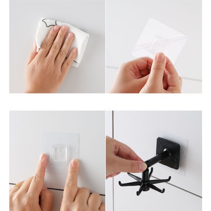 Giá treo 6 móc xoay 360 độ GẤP GỌN mẫu mới, móc treo dụng cụ nhà bếp kiệm diện tích tiện dụng