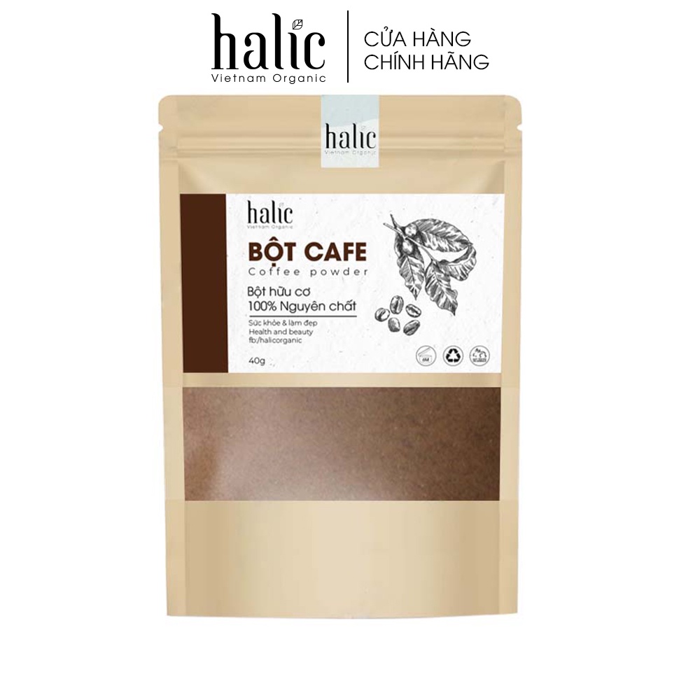 Bột Cafe đắp mặt nạ tắm trắng nguyên chất Halic Organic 125G tẩy tế bào chết dưỡng trắng da hiệu quả