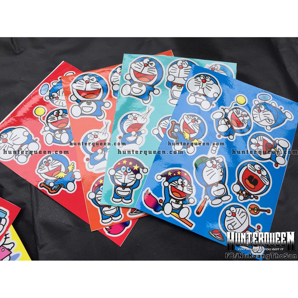 Bộ hình dán Doremon. Logo trang trí, sticker Doraemon đặt in theo yêu cầu, chống nước