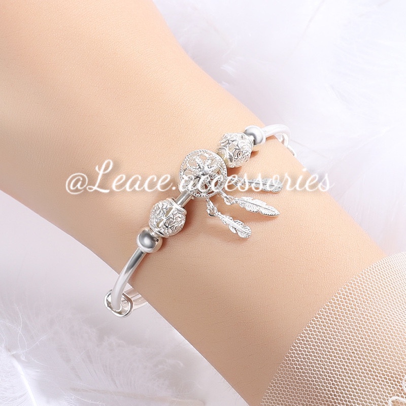 Vòng tay nữ, lắc tay hạt charm mạ bạc S999, S925 Leace.accessories