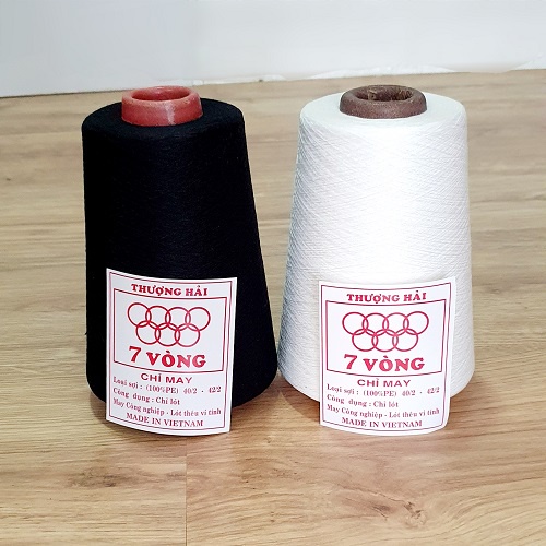 [HCM] Chỉ May Công Nghiệp Cuộn Lớn Sợi 40/2 Thông Dụng Dài Khoảng 20.000 Mét - Gần Nửa Kg Màu Đen