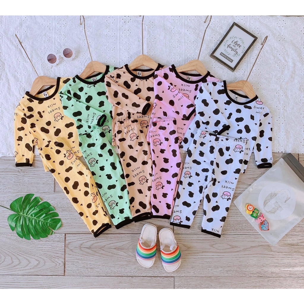 Bộ Thu Đông Minky Mom Cho Bé  Bộ BÒ SỮA Dài Tay Cho Bé Trai Bé Gái  Chất Cotton Cao Cấp Họa Tiết Thấm Hút Mồ Hôi Tốt