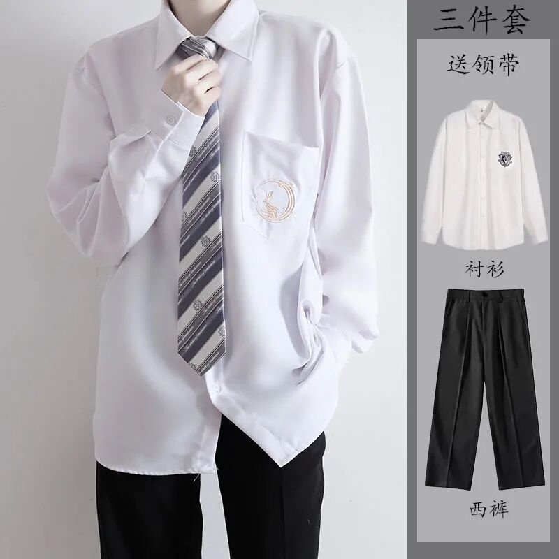 Dk Áo Sơ Mi Trắng Dài Tay Cho Nam Sinh Viên Xu Hướng Học Sinh 05.23