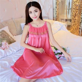 Đầm ngủ vải lụa satin cỡ lớn quyến rũ cho nữ