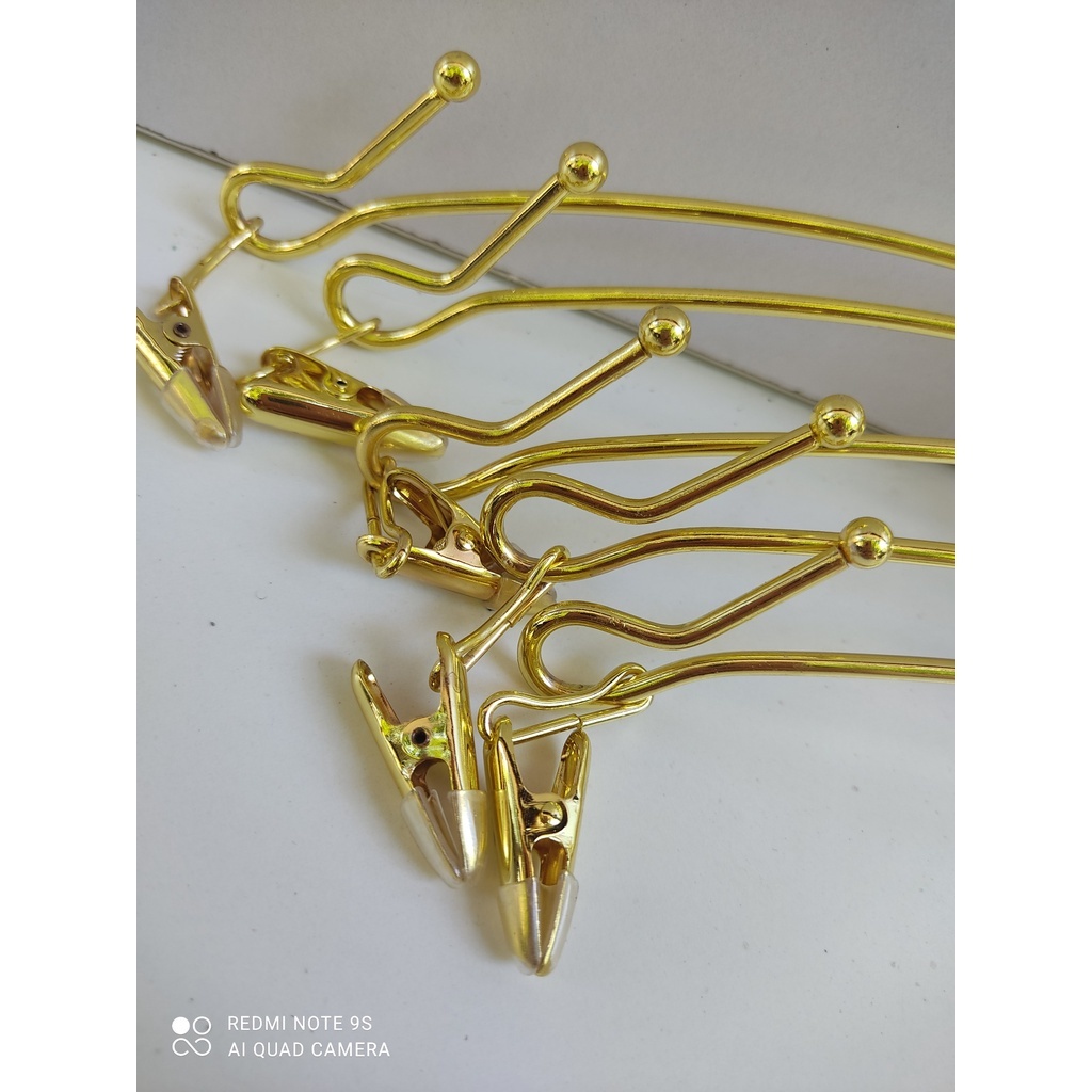 Móc treo quần áo,kẹp đồ lót,bikini bằng kim loại mạ vàng sang trọng cho shop thời trang,cửa hàng