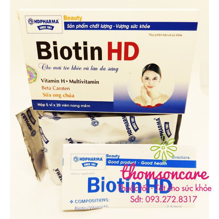 Bổ sung Biotin Vitamin H - giúp giảm rụng róc, sạm da - Hộp 100 viên | BigBuy360 - bigbuy360.vn