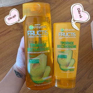 Bộ dầu gội và dầu xả bơ GARNIER Fructis của Nga