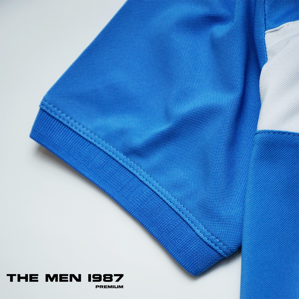 Áo Polo Nam Phối Ngang The Men 1987 Chất Thun Cotton Co Dãn 4 Chiều Xuất Xịn, Chuẩn Form