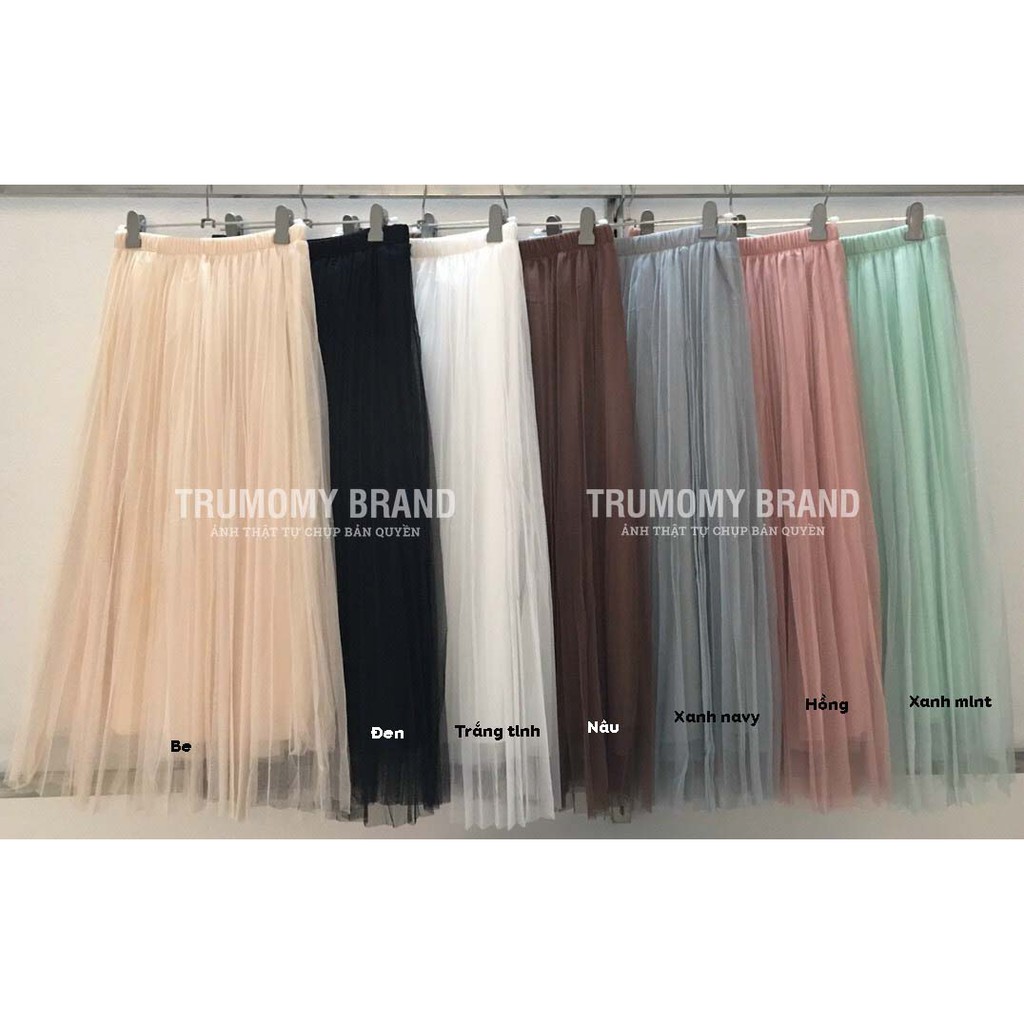 Chân váy xếp ly xòe công sở Quảng Châu( 3 lớp, ren mềm mịn, dập ly, cạp vải) Trumomy (CV22) | BigBuy360 - bigbuy360.vn