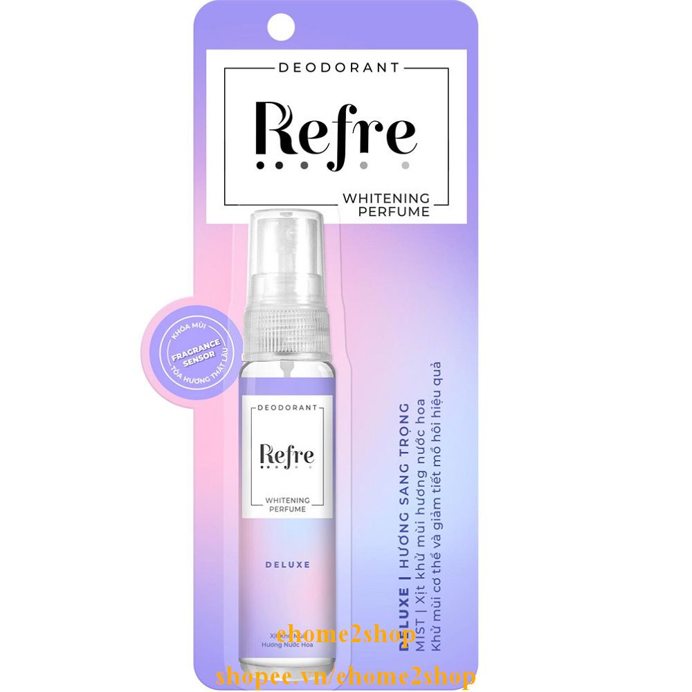 Xịt Khử Mùi Refre 30Ml Dưỡng Sáng Da Với Nhiều Hương Thơm Giúp Bạn Dễ Lựa Chọn Hơn, shopee.vn/ehome2shop.