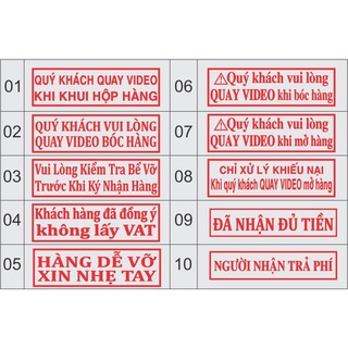 Con dấu quay video trước khi mở hàng, Con dấu hàng dễ vỡ xin nhẹ tay