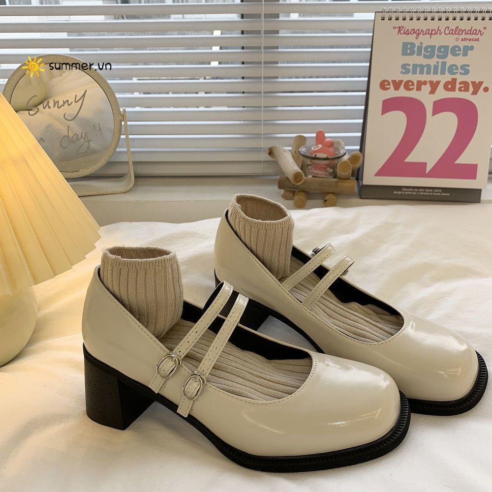 Giày Cao Gót Da Đế Dày Tăng Chiều Cao Thời Trang Mùa Hè 2022