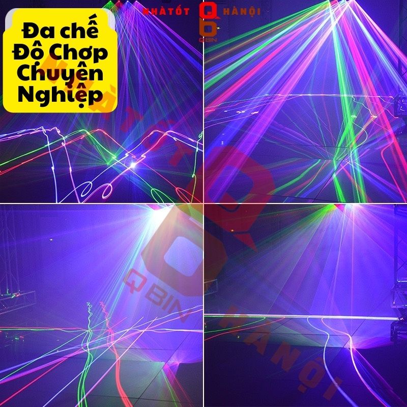 Đèn laser beam 4 cửa chớp theo nhạc dòng chuyên nghiệp phòng bay