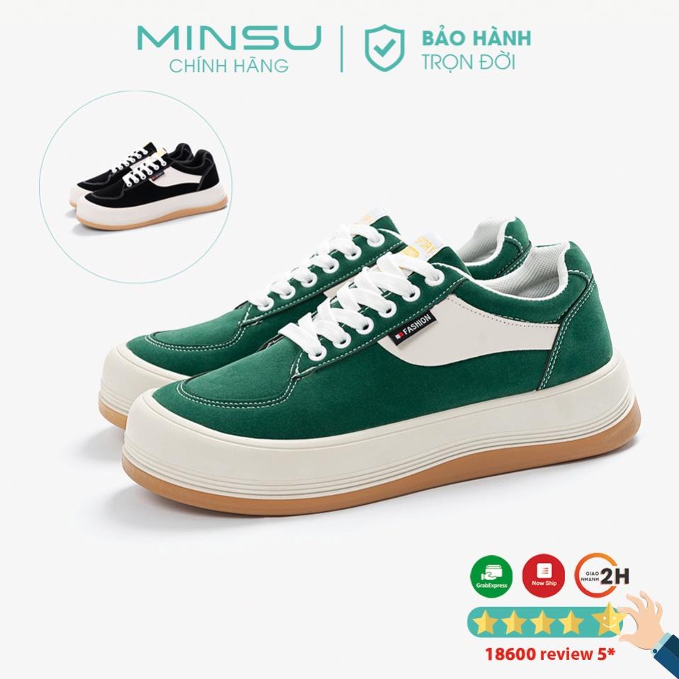 Giày Thể Thao Sneaker Cặp Đôi Nam Nữ Độn Đế Tăng Chiều Cao Harujuku MINSU M3412 Hàn Quốc Cực Ngầu Khi Đi Học, Chơi 🆘