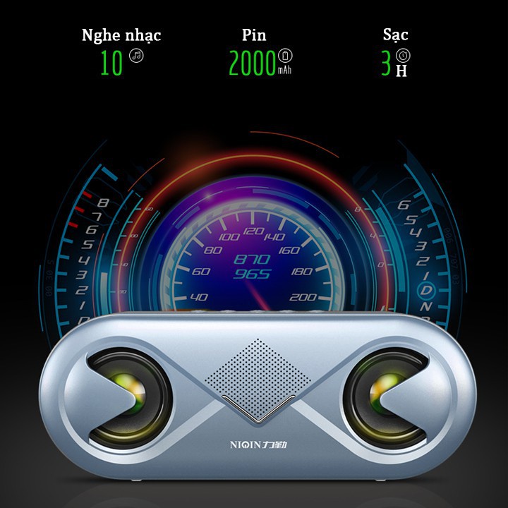 Loa bluetooth mini S6 cao cấp bass mạnh để bàn tích hợp công nghệ âm thanh stereo siêu trầm ấm -dc3535