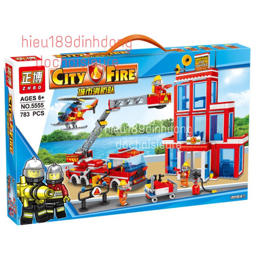 Lắp ráp xếp hình NOT Lego city 5555 : Trung tâm trạm cảnh sát cứu hỏa 783 mảnh