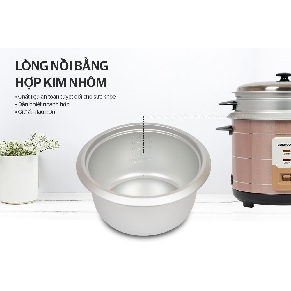 Nồi cơm điện sunhouse SHD8125, nồi cơm điện lắp rời 1,8lit | BigBuy360 - bigbuy360.vn