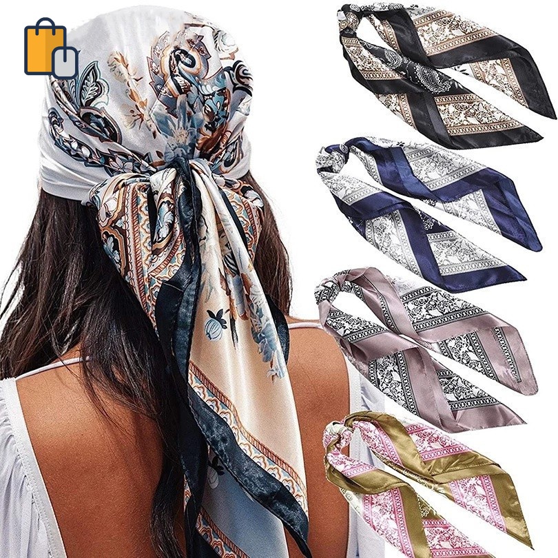 Mới Khăn Quàng Cổ / Băng Đô Bằng Satin In Họa Tiết Da Báo Thời Trang Cho Nữ