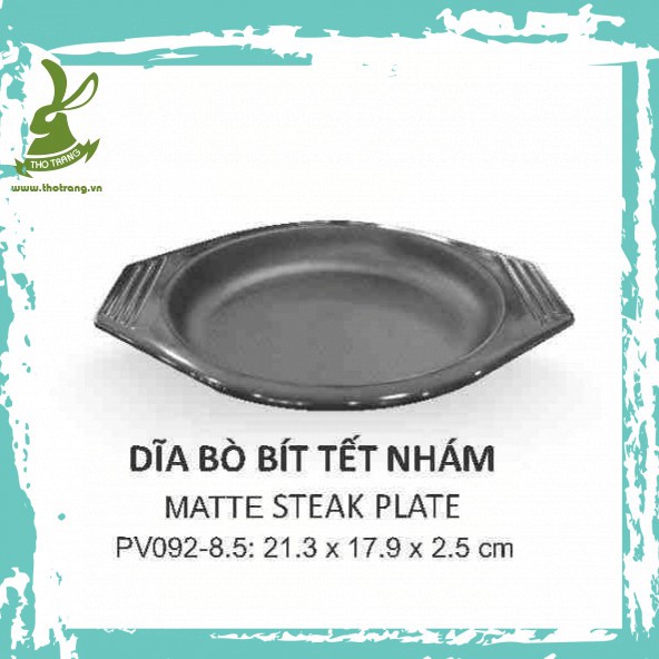 Đĩa Lót Nồi Đất Hoặc Để Đồ Ăn Kiểu Hàn Quốc Màu Đen Nhám 21.3*17.9*2.5cm Srithai Superware PV092-8.5