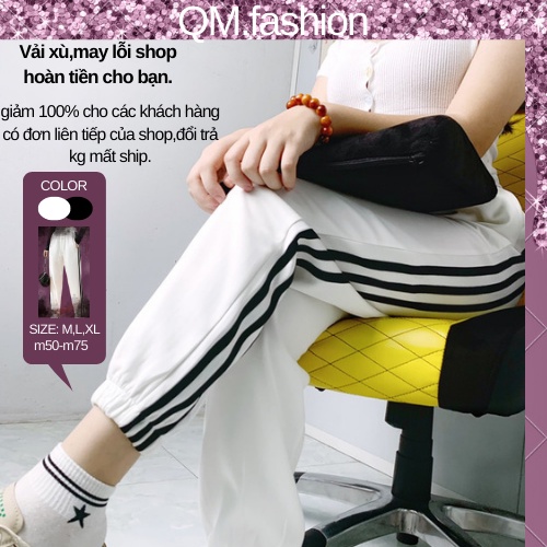 Quần ba sọc jogger, form rộng thể thao nam nữ, quần lưng thun WIND, sọc cạp cao dạo phố