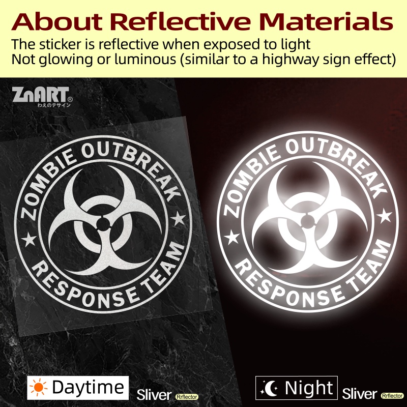Miếng Dán Trang Trí Xe Hơi/ Xe Máy Hình Zombie Phản Quang Độc Đáo Vui Nhộn