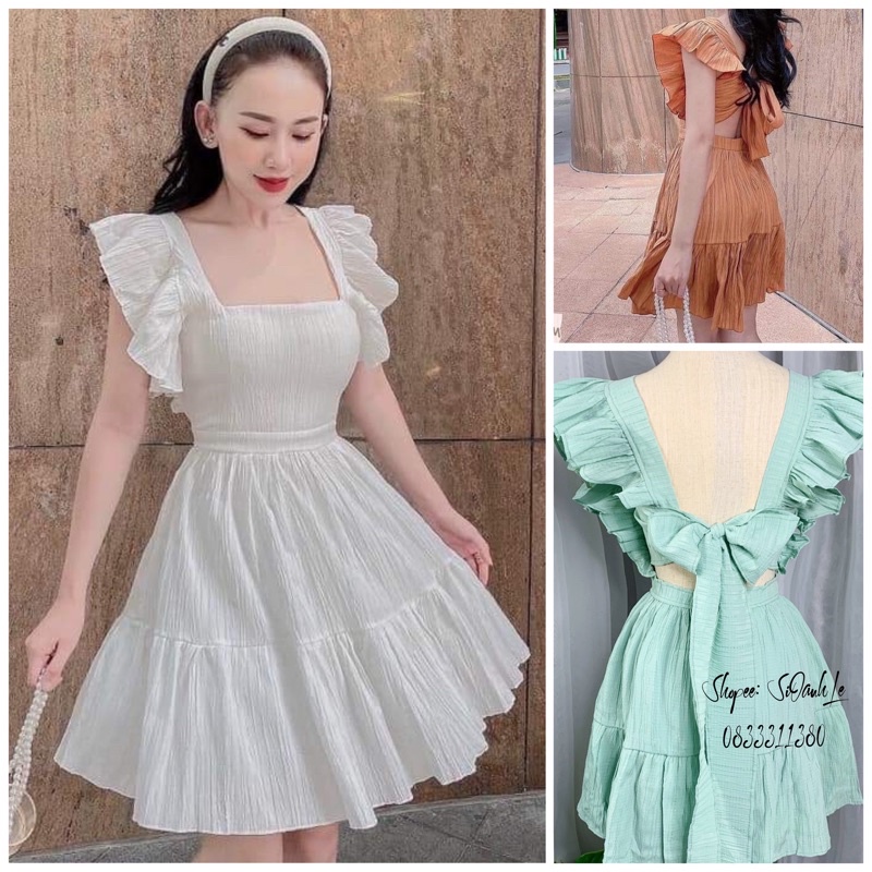 ĐẦM CÁNH TIÊN THIẾT KẾ 2 LỚP MÀU TRƠN MÃ 13