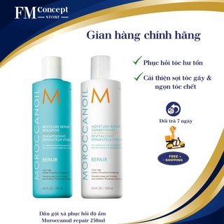 Dầu gội, dầu xả phục hồi hư tổn Maroccanoil Moisture Repair dành cho tóc yếu và hư tổn 250ml- FM CONCEPT