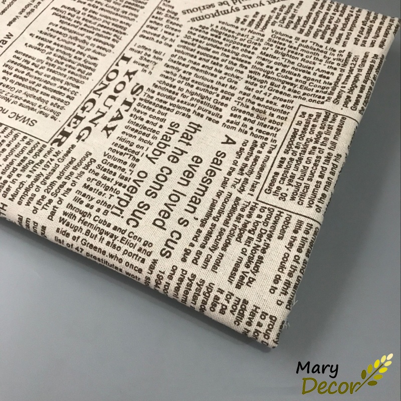 Vải linen họa tiết Báo chí V-D05