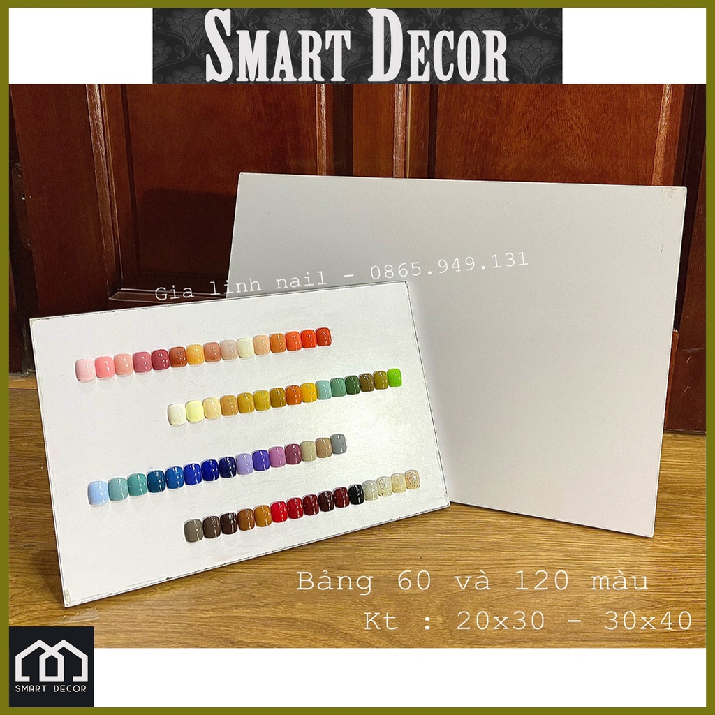 Khung gỗ chưng mẫu móng nail | Bảng màu mẫu móng nail bằng gỗ MDF siêu chắc chắn