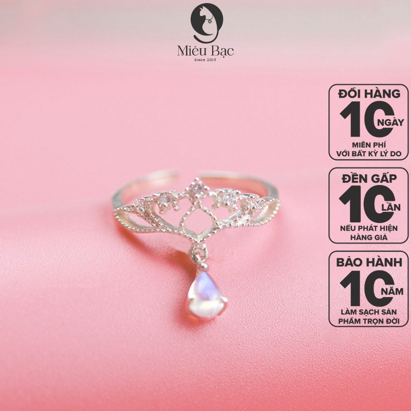 Nhẫn bạc nữ Heaven đính đá chất liệu bạc 925 thời trang phụ kiện trang sức nữ thương hiệu Miêu Bạc N400717