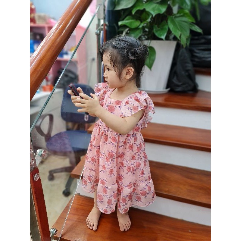 Váy tơ hồng SOFIA 2 màu (nhạt, đậm) sz 1-10y