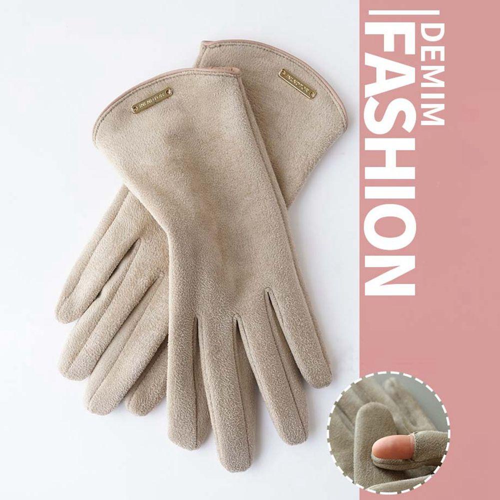 Găng Tay Da Lộn Giữ Ấm Cảm Ứng Màn Hình Cho Nam Nữ