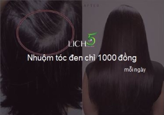 Dầu gội nhuộm tóc thảo dược Lich5 1 hộp 10 gói hạn dùng 2023