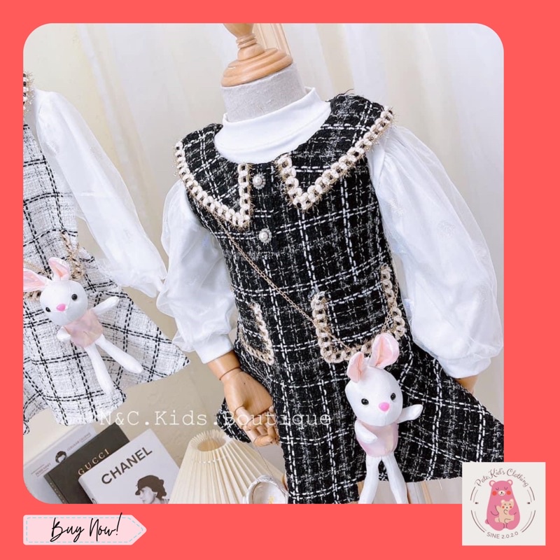 Váy dạ cho bé gái, Váy cho bé gái từ 8 đến 20Kg [NEW.PateClothing]