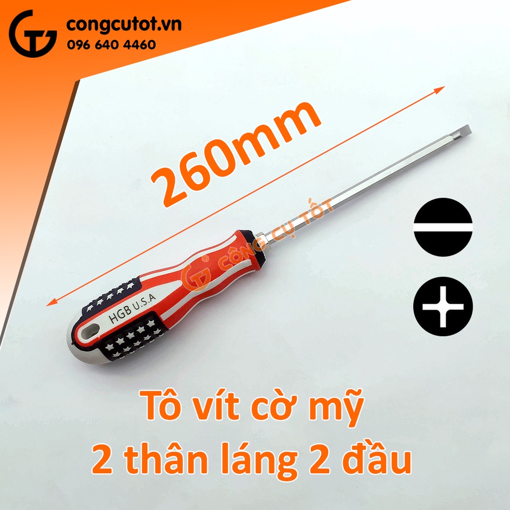 Tô vít đầu 2 cạnh và 4 cạnh dài 260mm
