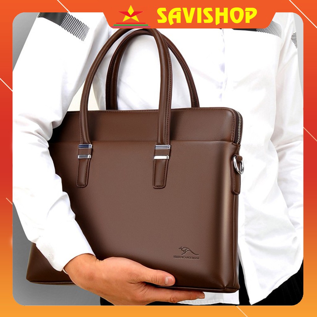 Túi Xách Công Sở 🔴FREESHIP🔴 Cặp da UNISEX 1803 cao cấp có kèm quai đeo, đựng vừa laptop 15 inch - KT: 38 x 31 x7cm | BigBuy360 - bigbuy360.vn
