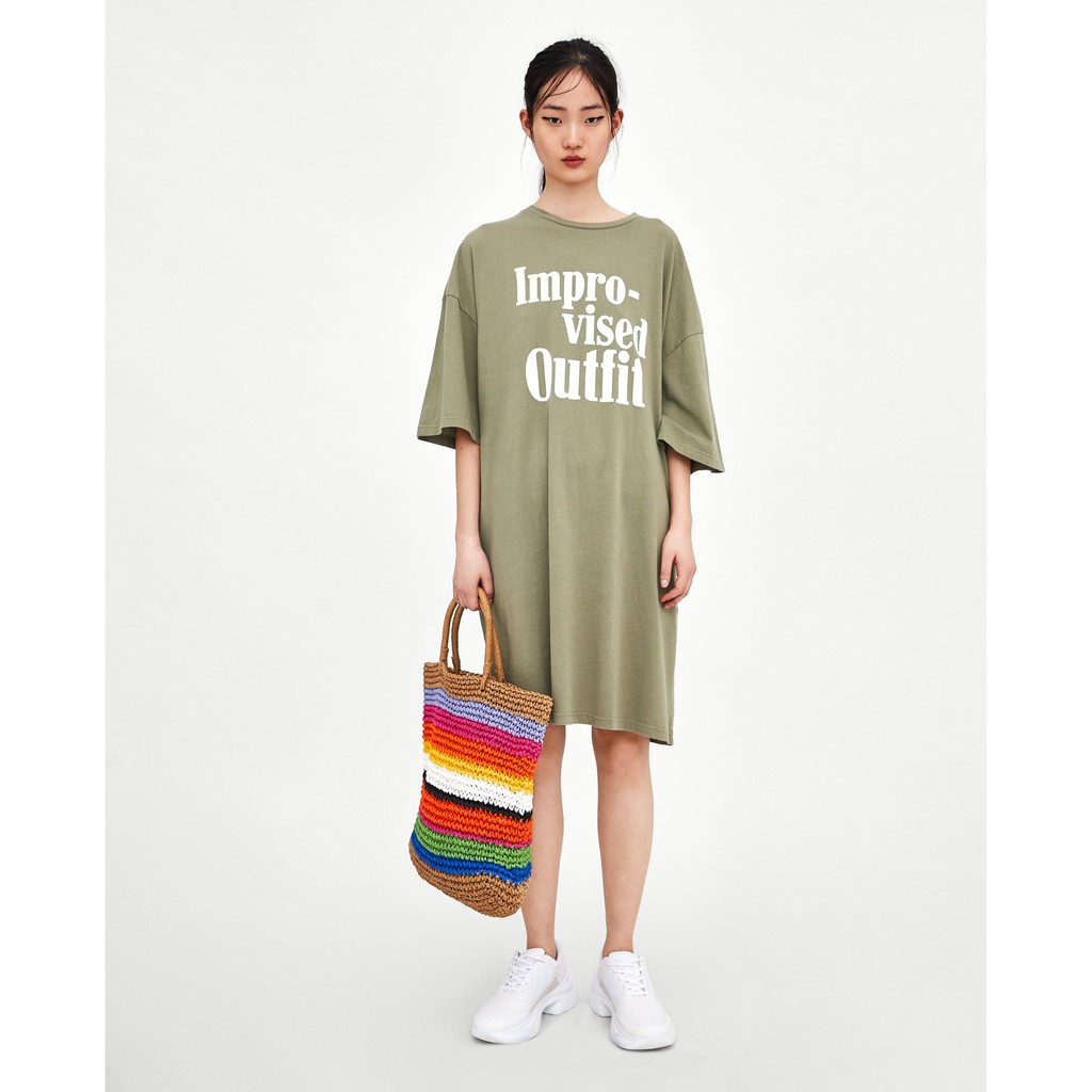 Váy thun slogan Zara