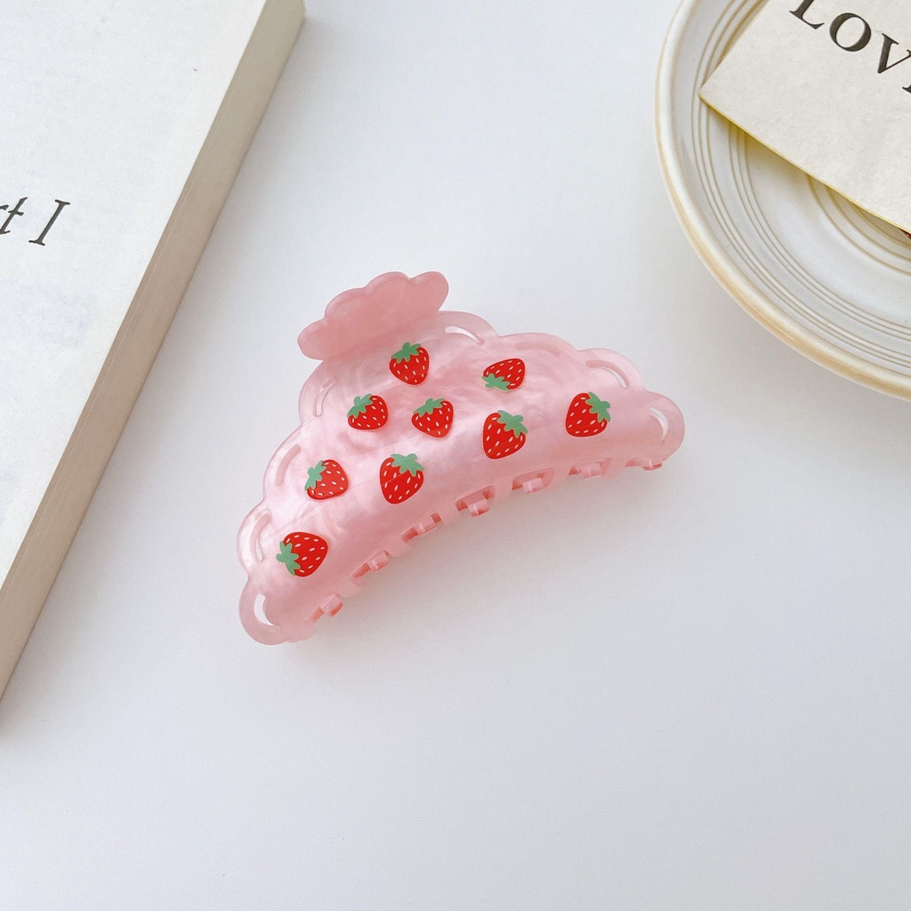 Kẹp Tóc Càng Cua Họa Tiết Trái Cây Đơn Giản Phong Cách Retro Hàn Quốc WMES15H