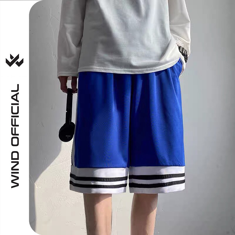 Quần short bóng chày Wind unisex thun lửng Sọc quần đùi nam nữ oversize ulzzang